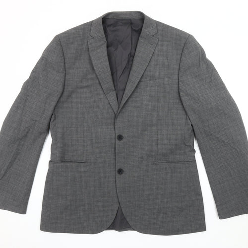 Next Men's Grey Blazer, 42 Regular, Business Casual Style