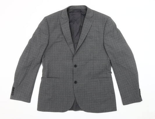 Next Men's Grey Blazer, 42 Regular, Business Casual Style