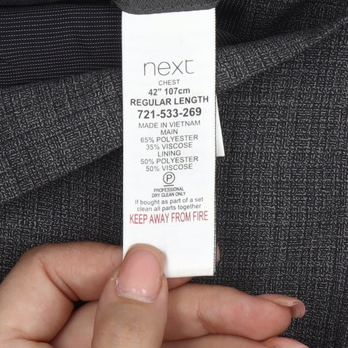 Next Men's Grey Blazer, 42 Regular, Business Casual Style