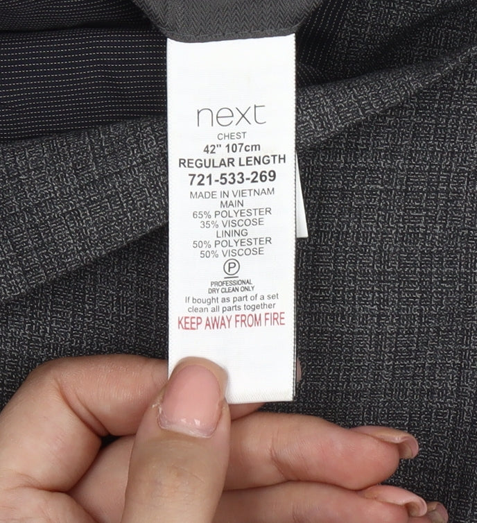 Next Men's Grey Blazer, 42 Regular, Business Casual Style