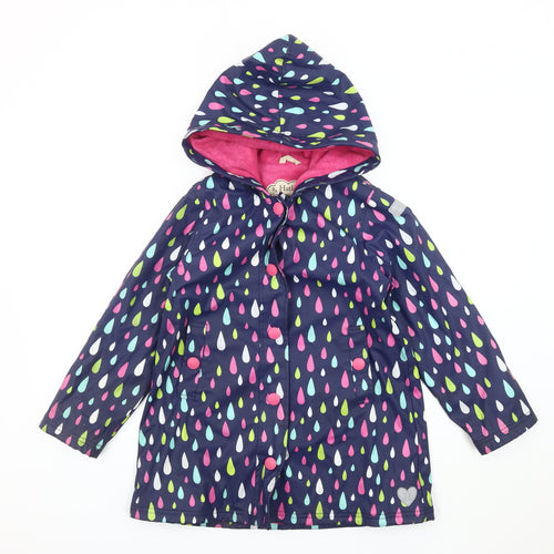 Hatley Girls Multicoloured Rain Coat, Size 8, Hooded Waterproof