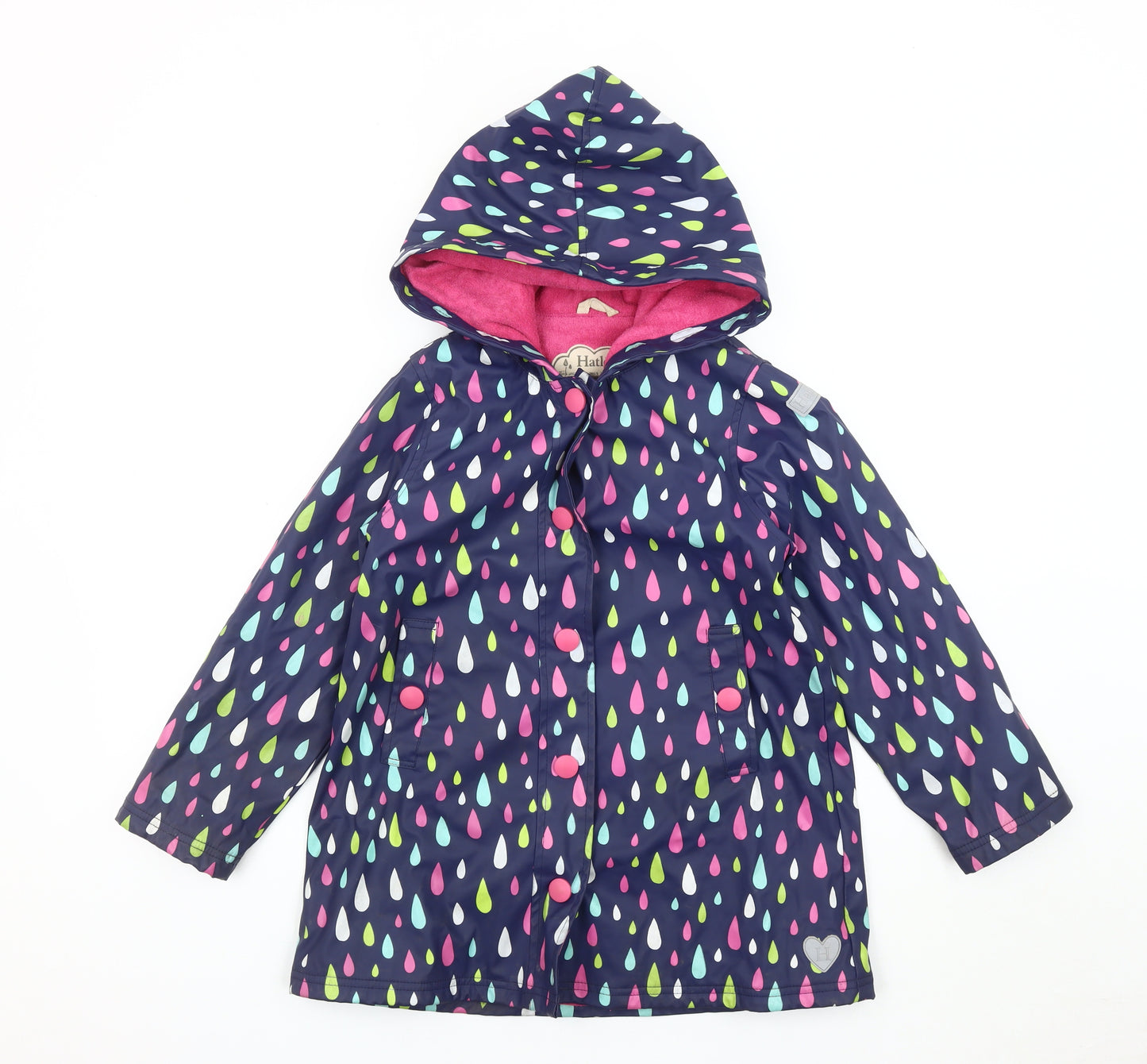 Hatley Girls Multicoloured Rain Coat, Size 8, Hooded Waterproof