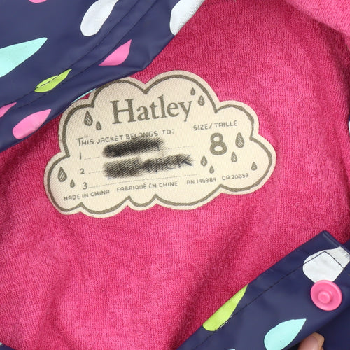 Hatley Girls Multicoloured Rain Coat, Size 8, Hooded Waterproof
