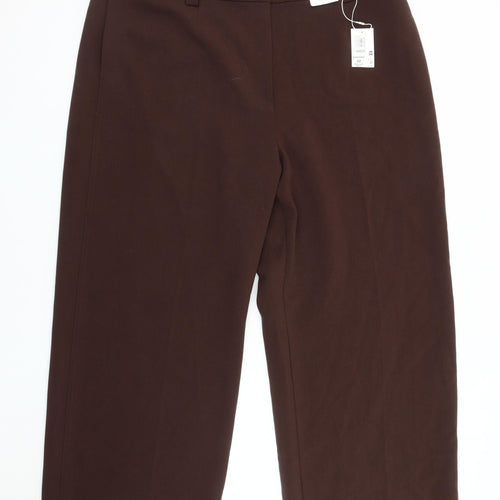 Marks and Spencer Women's Brown Wide-Leg Trousers Size 22