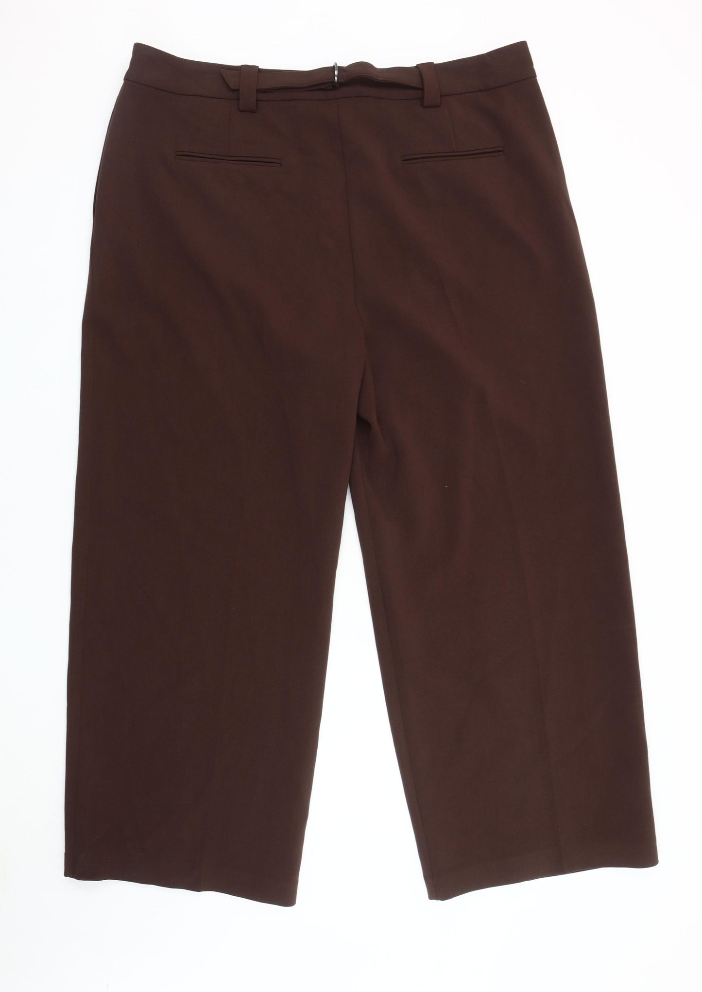 Marks and Spencer Women's Brown Wide-Leg Trousers Size 22