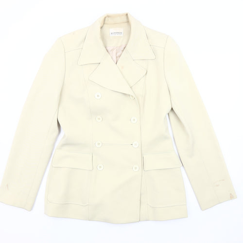 Warehouse Women's Beige Suit Jacket Size 12 Double-Breasted