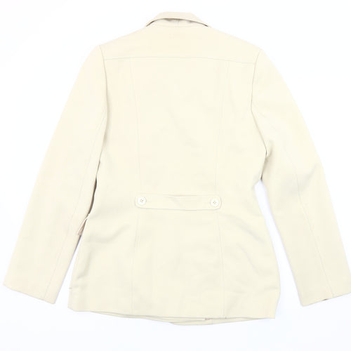 Warehouse Women's Beige Suit Jacket Size 12 Double-Breasted