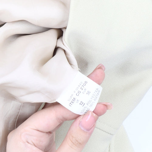 Warehouse Women's Beige Suit Jacket Size 12 Double-Breasted