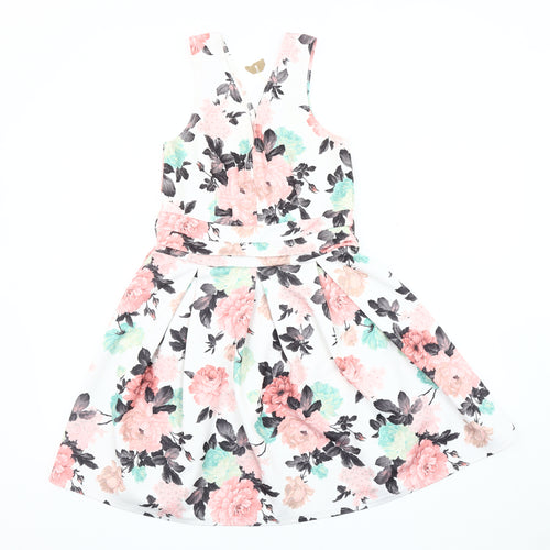 Kiah Women's Floral Fit & Flare Dress, Size 10, Multicoloured