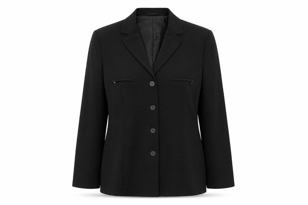 Front view of Next Women's Black Blazer, size 14, Classic Style