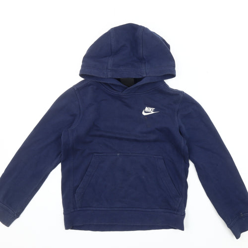 Nike Boys Blue Pullover Hoodie Small, Logo, Comfortable