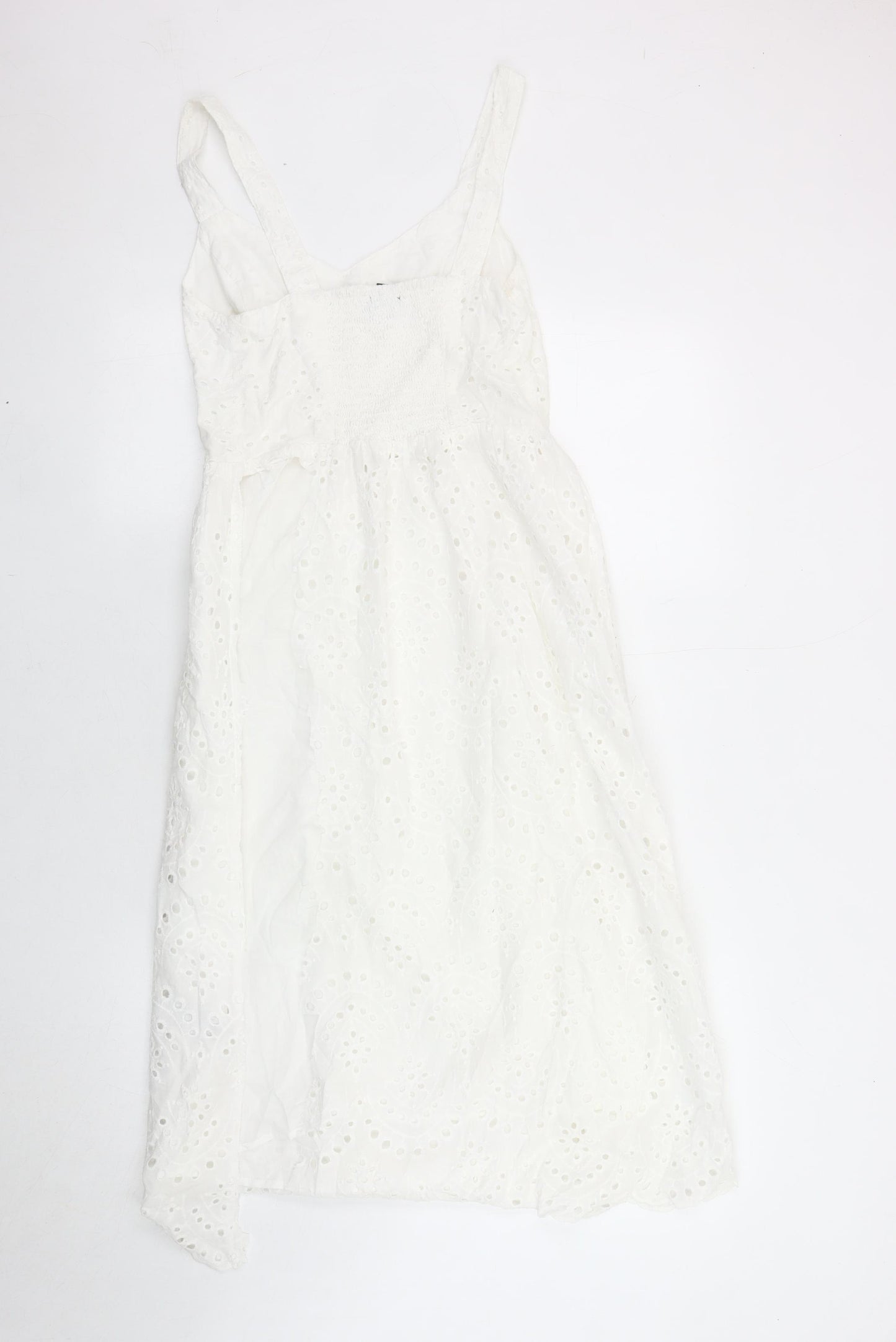 New Look Women's White Cotton Sleeveless Dress Size 8