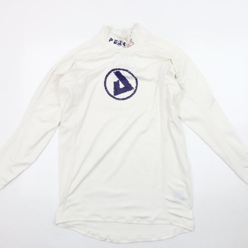 Peak Men's White Long Sleeve Pullover Activewear Top