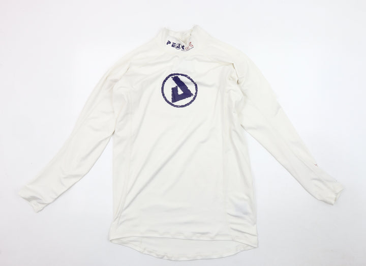 Peak Men's White Long Sleeve Pullover Activewear Top
