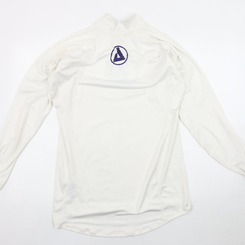 Peak Men's White Long Sleeve Pullover Activewear Top