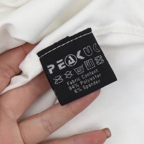 Peak Men's White Long Sleeve Pullover Activewear Top