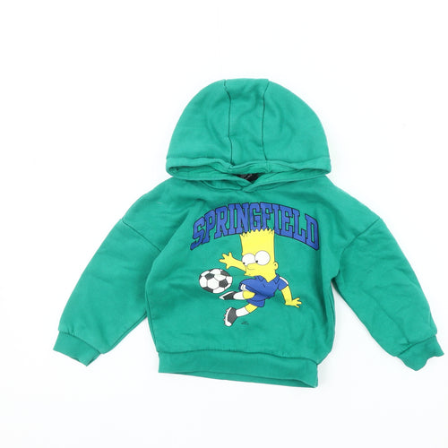 The Simpsons Boys Green Pullover Hoodie 2-3 Years
