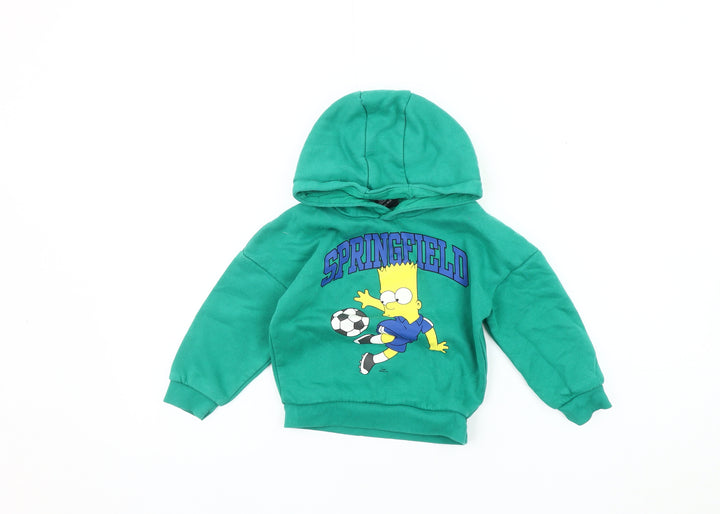 The Simpsons Boys Green Pullover Hoodie 2-3 Years