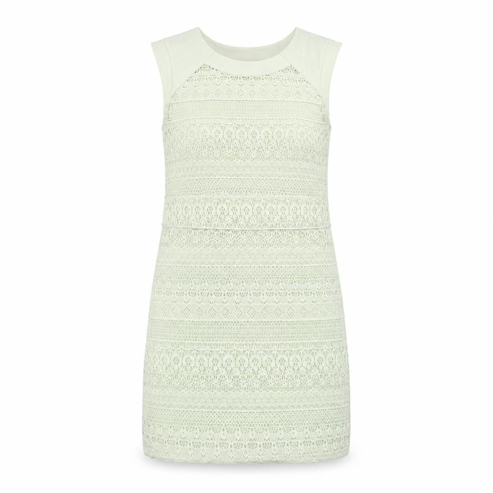 bdba Women's Green Sheath Dress Size 8 Sleeveless Lace