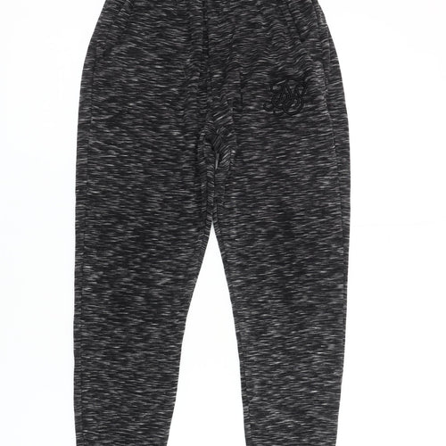 SikSilk Men's Black Jogger Trousers Size S