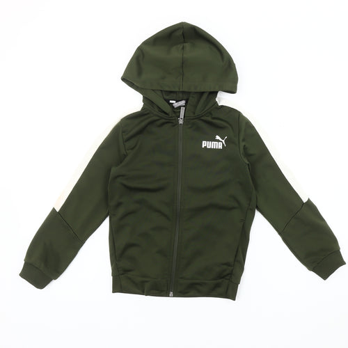 Puma Boys Green Hooded Track Jacket Size 4