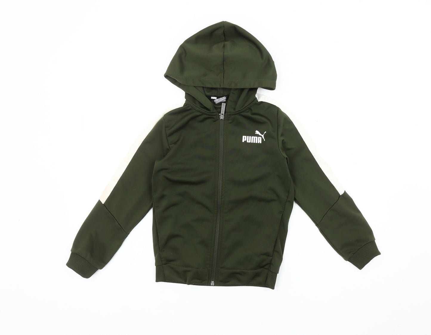 Puma Boys Green Hooded Track Jacket Size 4