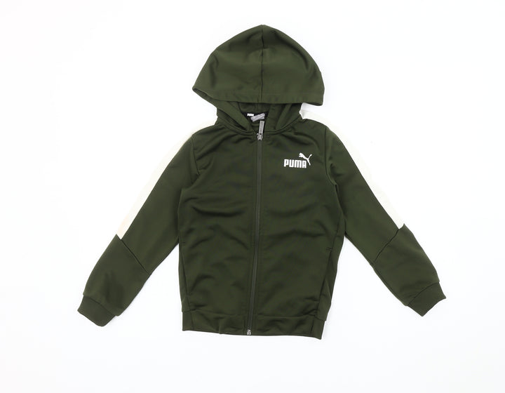 Puma Boys Green Hooded Track Jacket Size 4