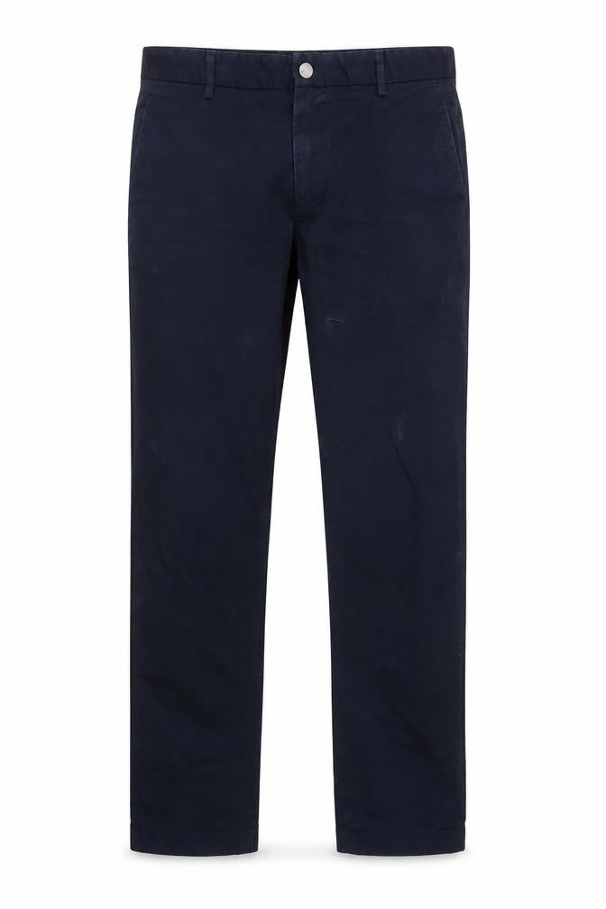 Front view of SHARPS Men's Blue Chino Trousers, size 33