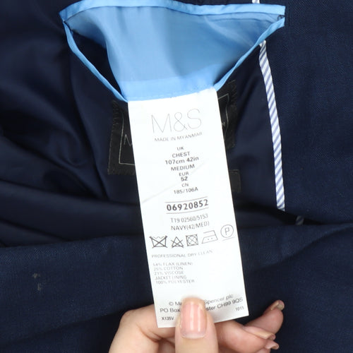 Marks and Spencer Men's Blue Blazer Jacket Size M 42