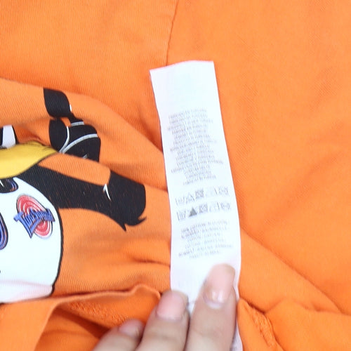 Space Jam Men's L Orange Cartoon T-Shirt