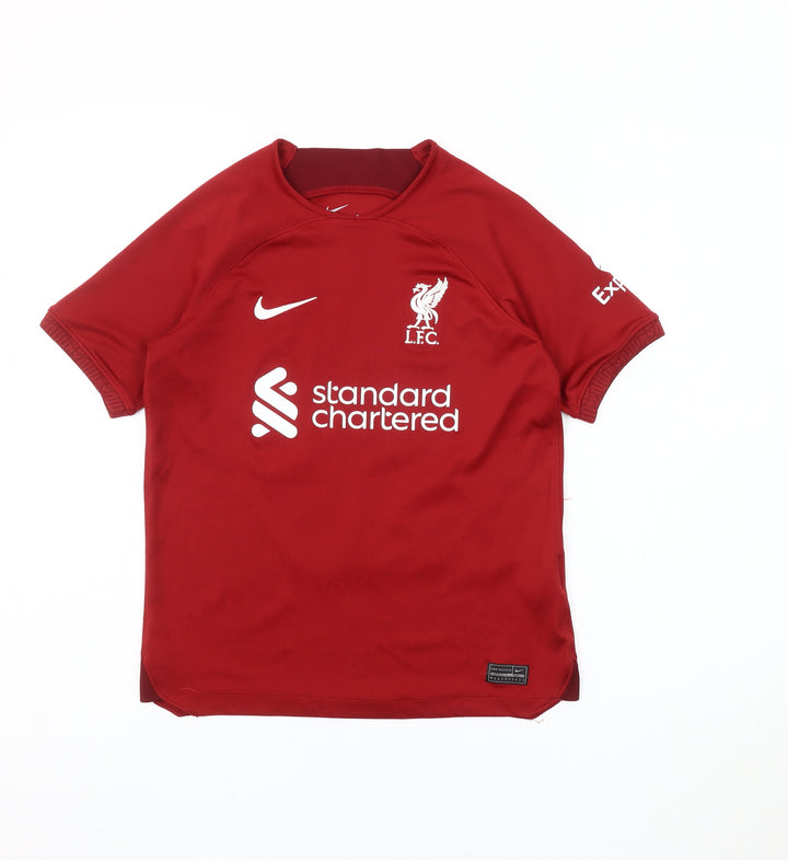 Nike Boys Red Liverpool Jersey Short Sleeve Football Top 10-11