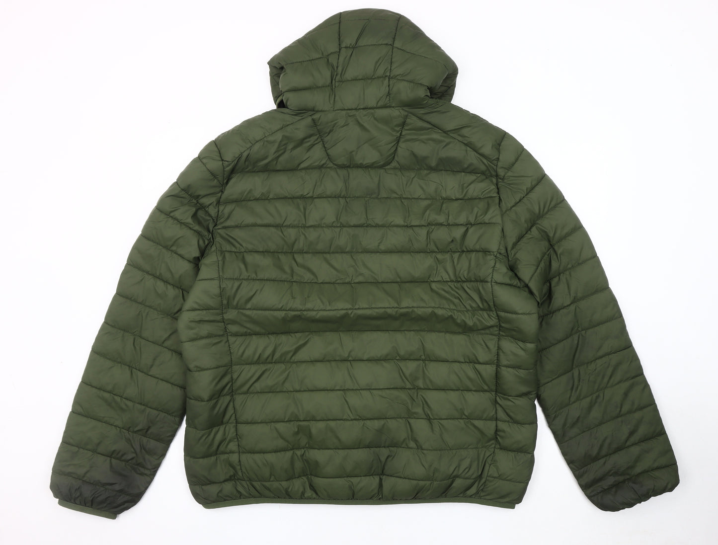 C&A Men's Green XL Puffer Jacket Hooded Casual