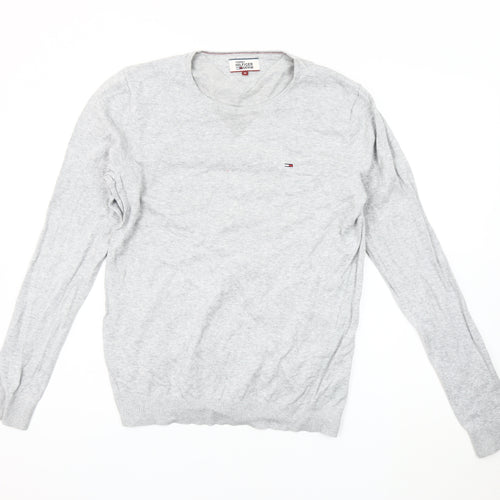 Tommy Hilfiger Men's Grey Cotton Pullover Jumper M