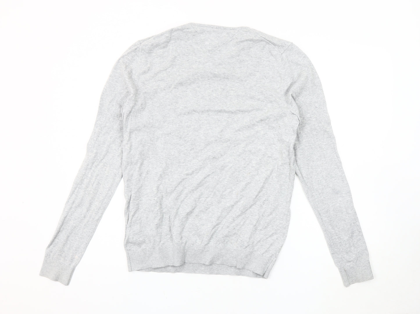 Tommy Hilfiger Men's Grey Cotton Pullover Jumper M