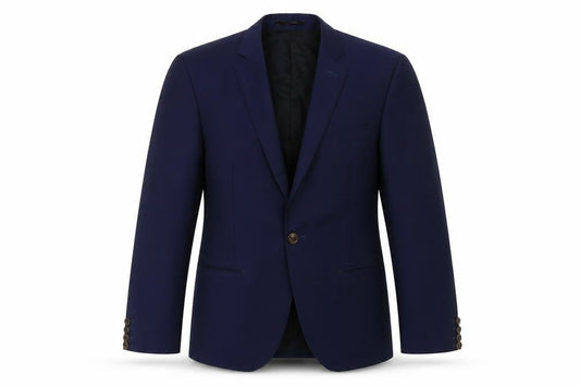 Front view of AR RED Men's Blue Blazer Jacket 40R Single-Breasted