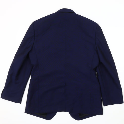 AR RED Men's Blue Blazer Jacket 40R Single-Breasted