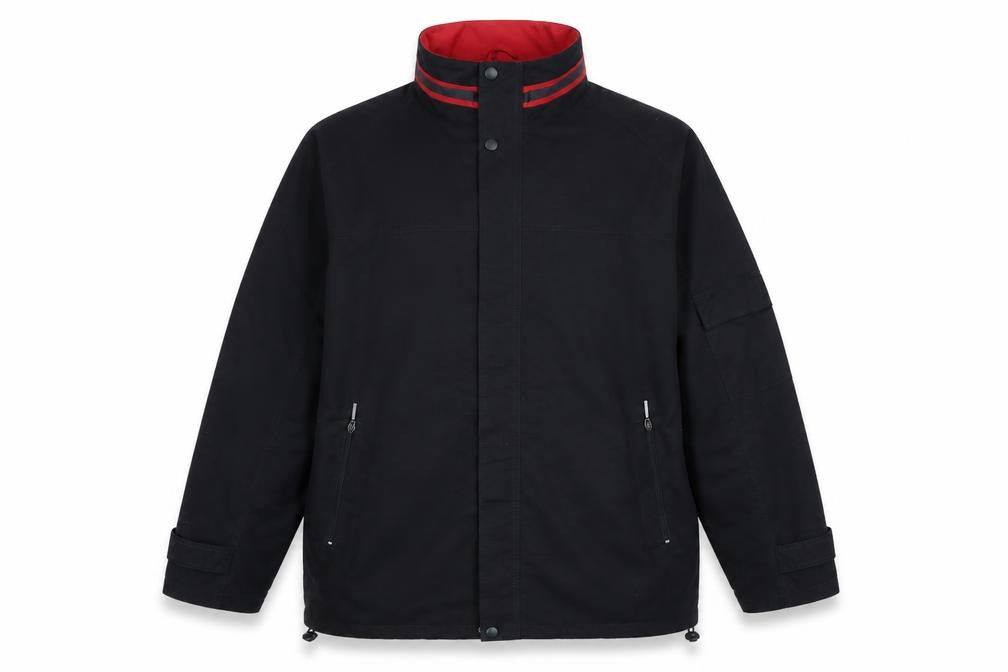 Front view of ES Sport Men's Black XL Basic Jacket with Hood