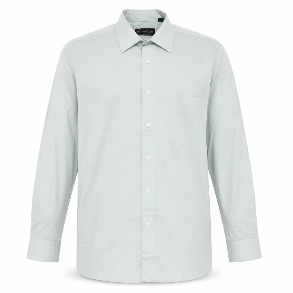 Front view of Peter England Men's Ivory Long Sleeve Shirt 15.5