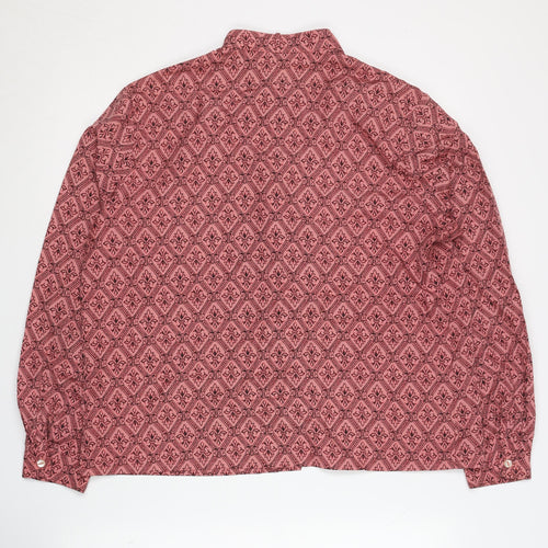 Eastex Women's Pink Geometric Long Sleeve Blouse Size 16