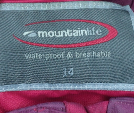 Mountainlife Women's Purple Red Waterproof Jacket, Size 14