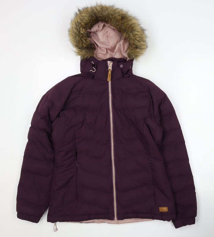 Trespass Women's Purple Puffer Jacket M Hooded Winter