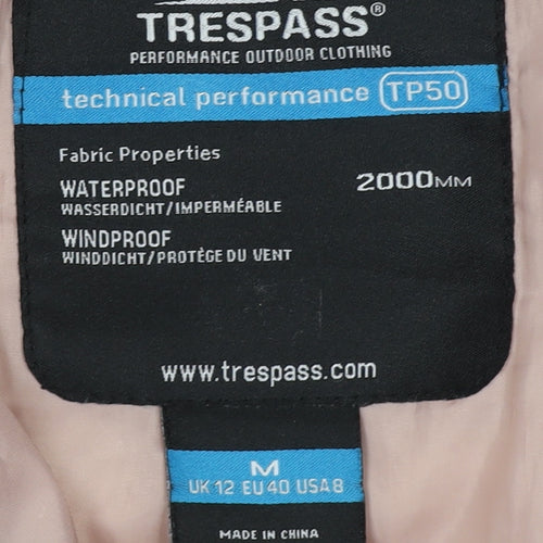 Trespass Women's Purple Puffer Jacket M Hooded Winter