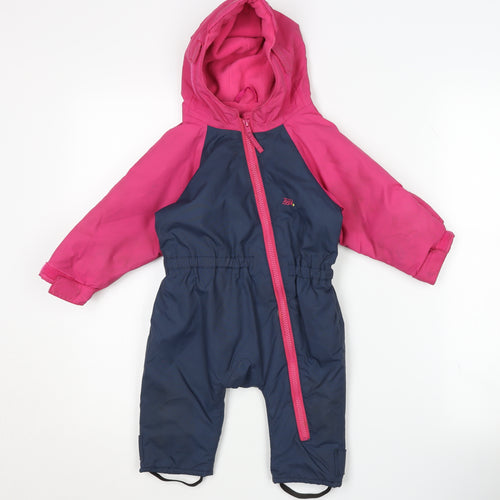 Togz Unisex Baby Pink Blue Snowsuit, 9-12 Months, Hooded