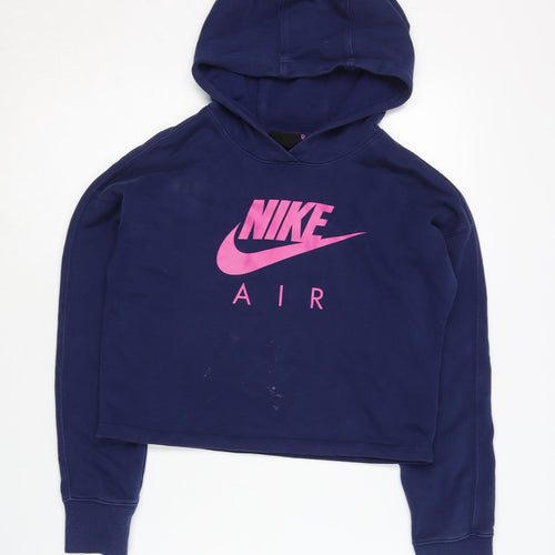Nike Girls Blue Pullover Hoodie - Size 11-12 Years