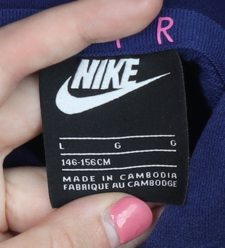 Nike Girls Blue Pullover Hoodie - Size 11-12 Years