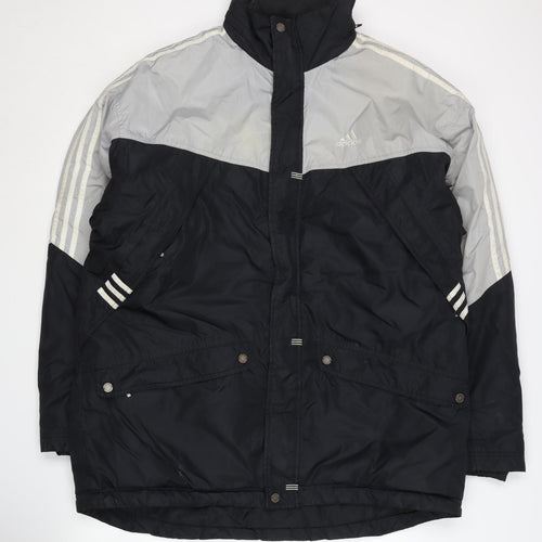 Adidas Men's Black & Grey Jacket - Large