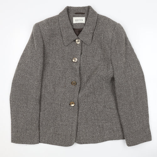 Eastex Women's Grey Suit Jacket Size 12 Classic Wool Blend