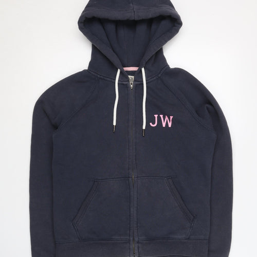 Jack Wills Women's Blue Hoodie Size 6 Full Zip