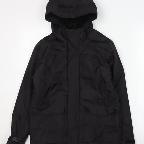 No Fear Boys Black Mid-Length Hooded Jacket 11-12 Years