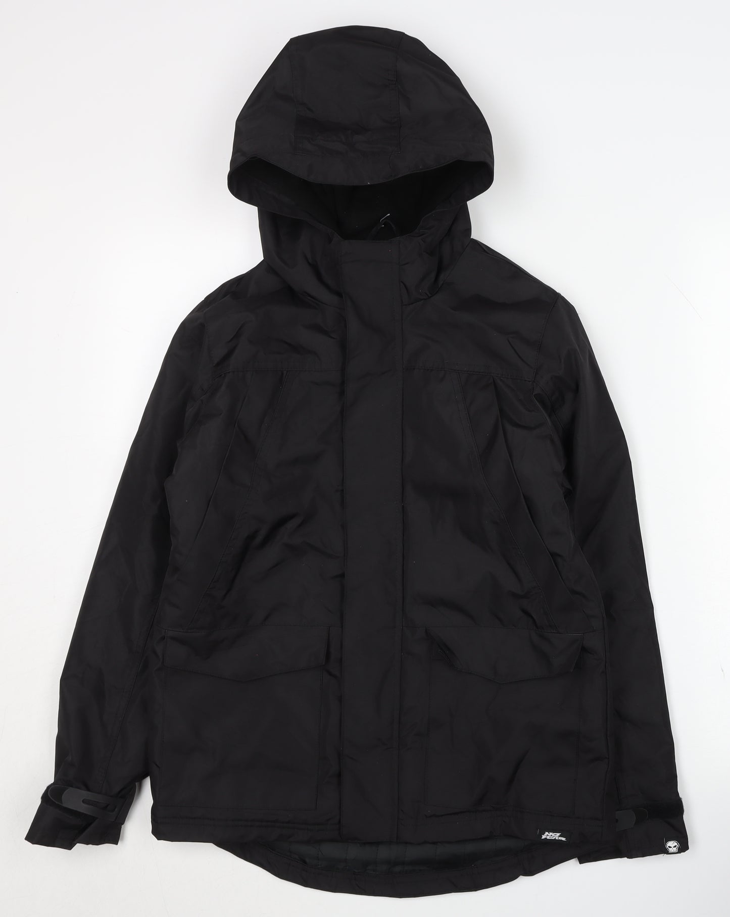No Fear Boys Black Mid-Length Hooded Jacket 11-12 Years